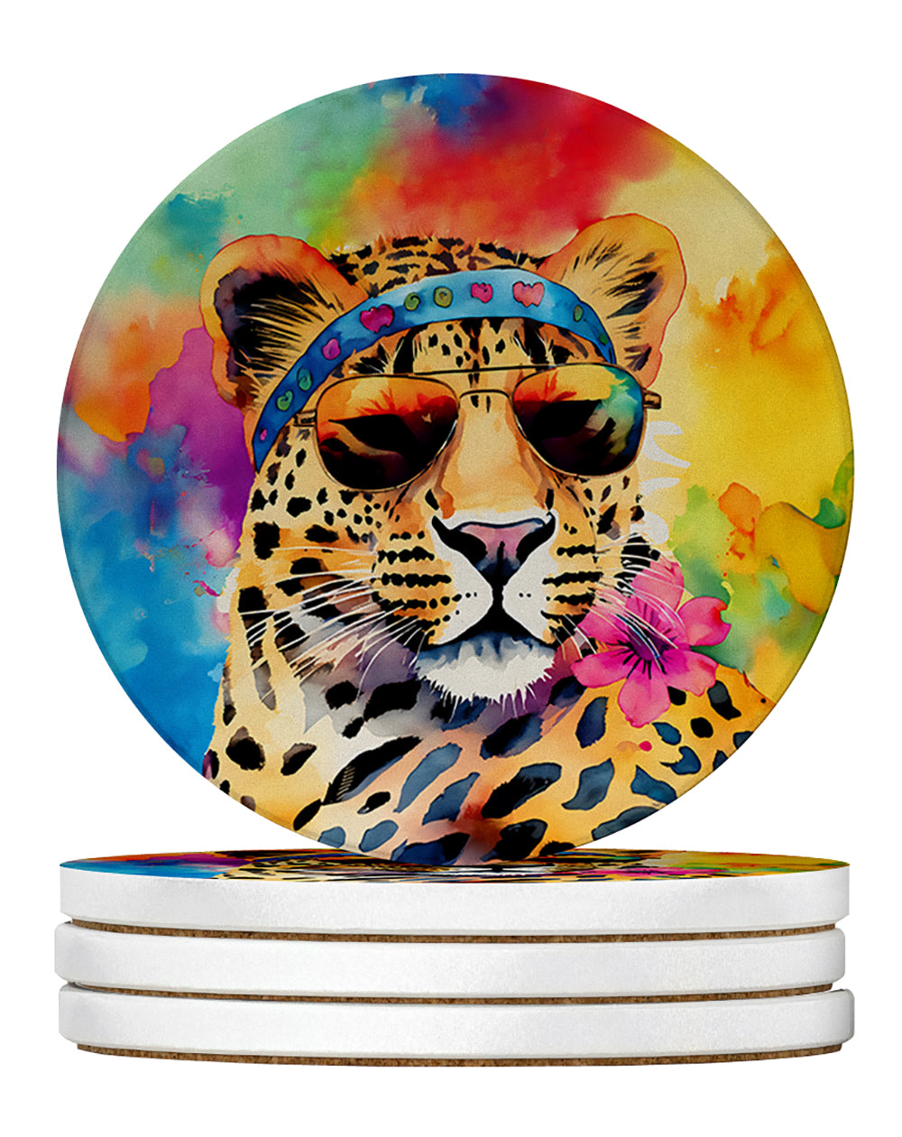 Buy this Hippie Animal Leopard Large Sandstone Coasters Pack of 4