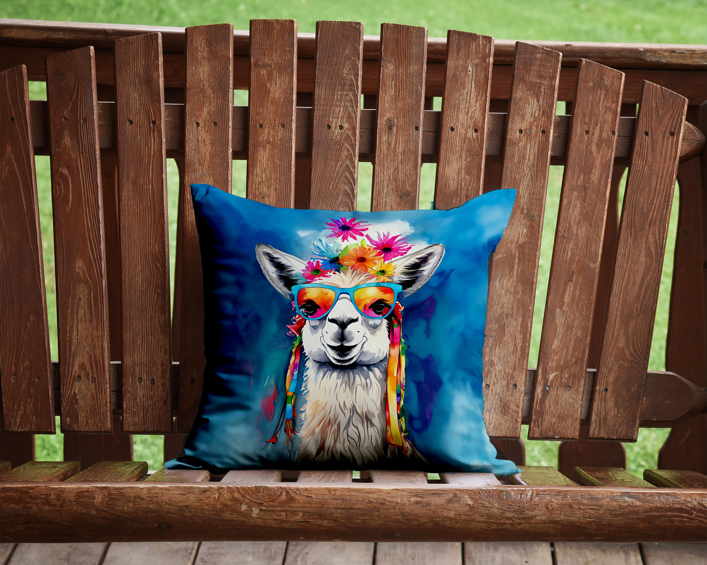 Hippie Animal Llama Throw Pillow