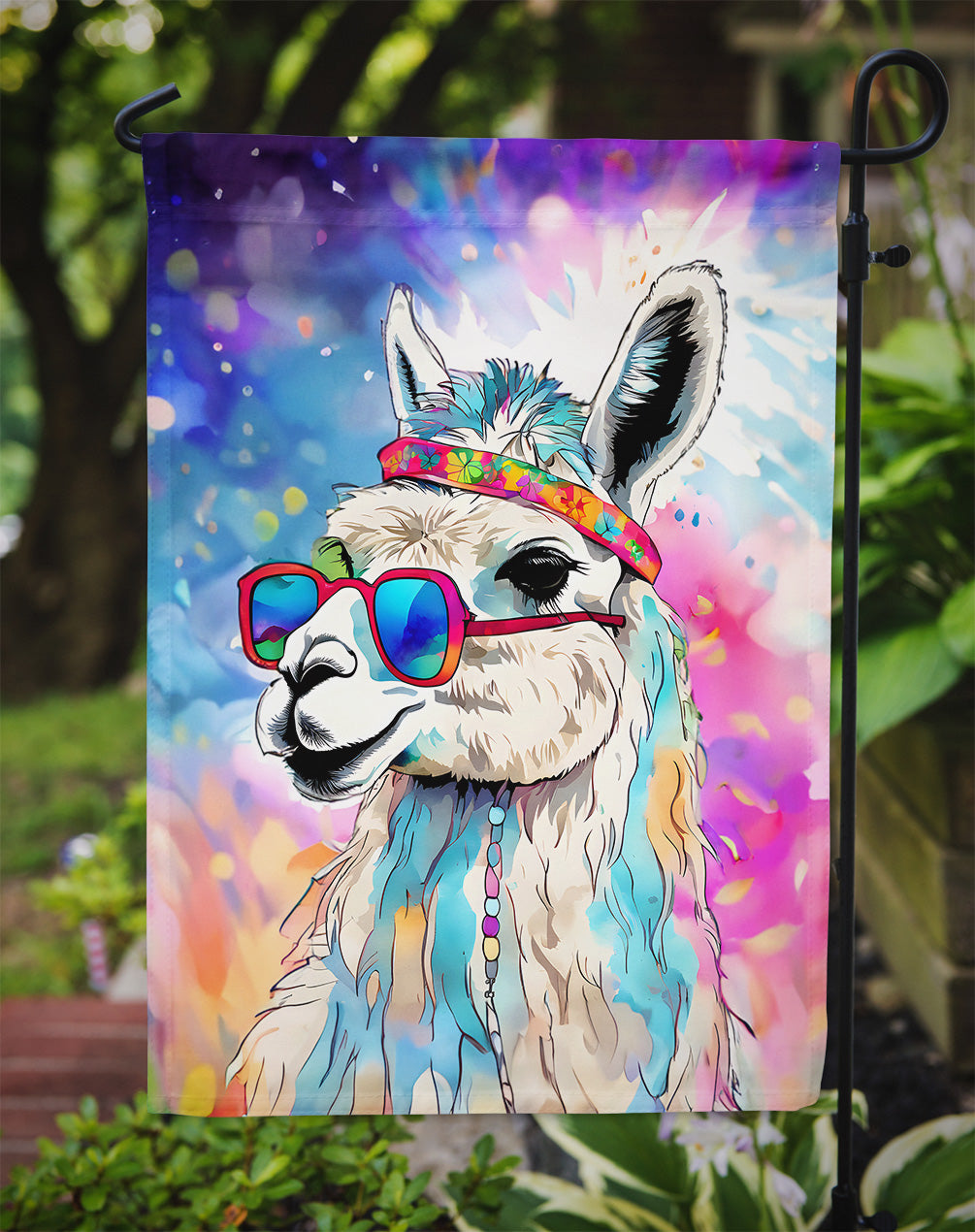 Hippie Animal Llama Garden Flag