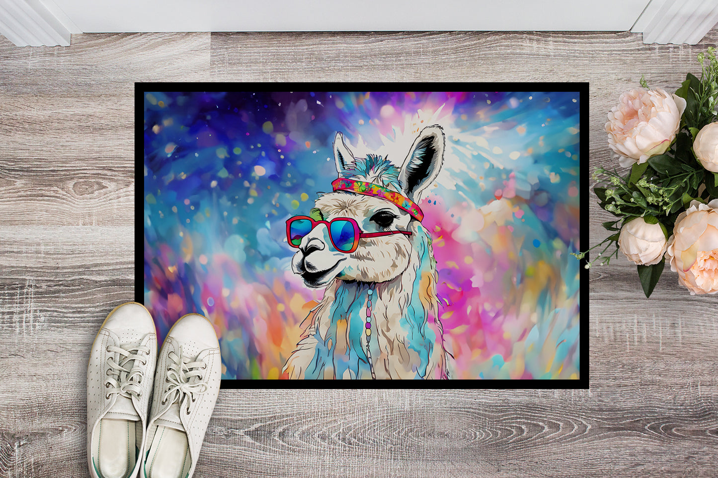 Hippie Animal Llama Doormat