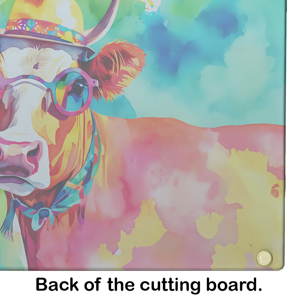 Hippie Animal Malvi Cow Glass Cutting Board