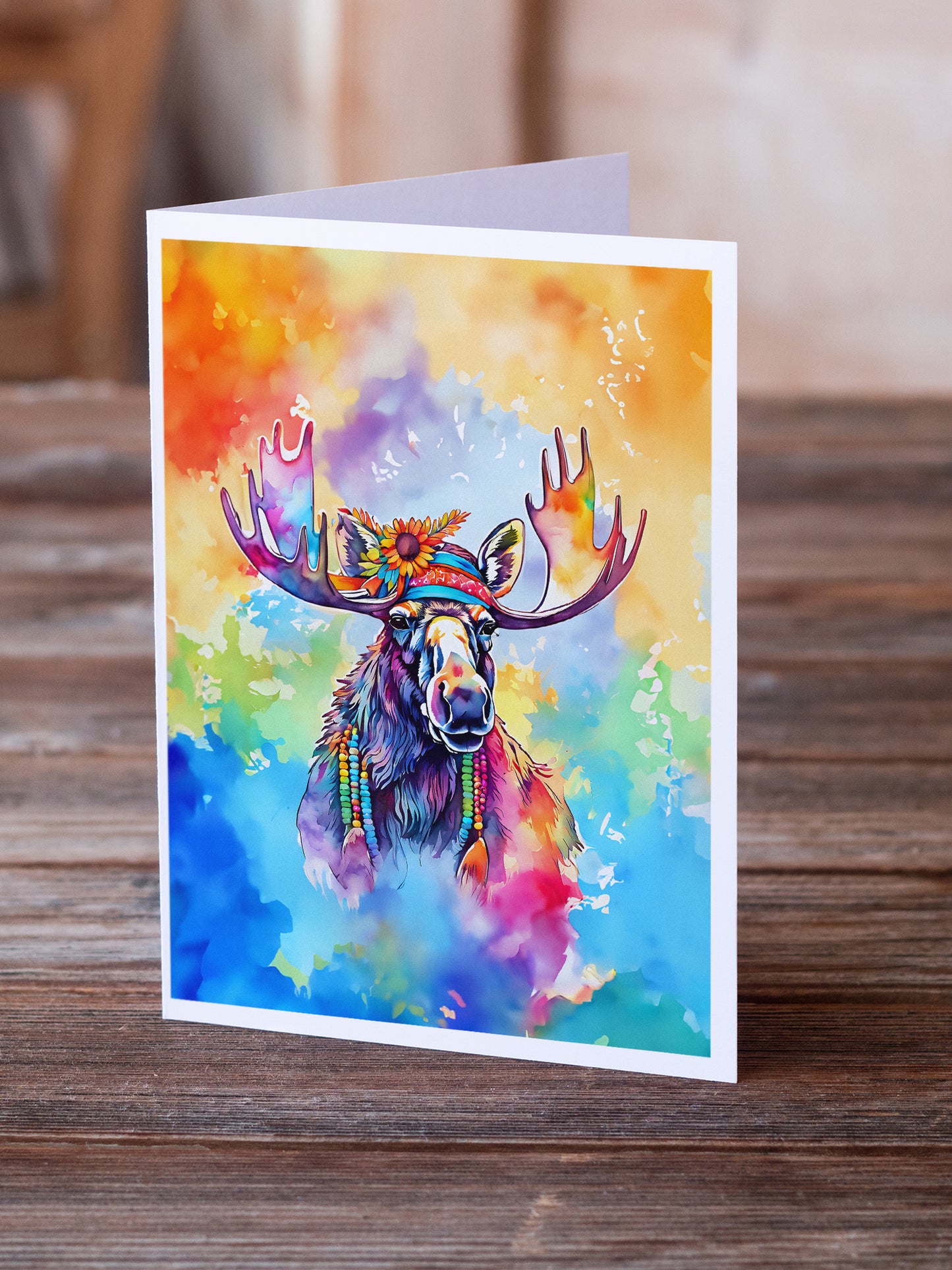 Hippie Animal Moose Greeting Cards Pack of 8