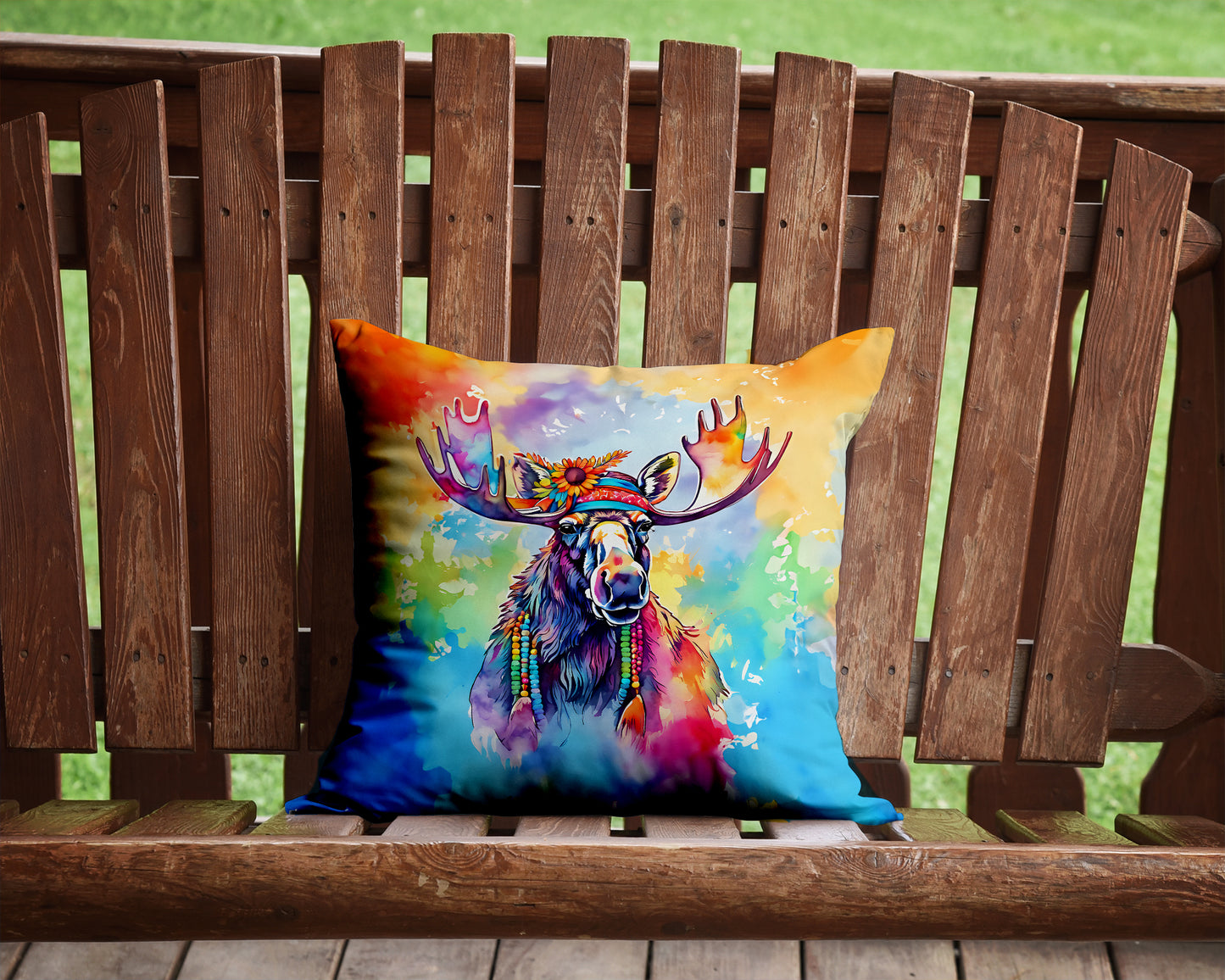 Hippie Animal Moose Throw Pillow