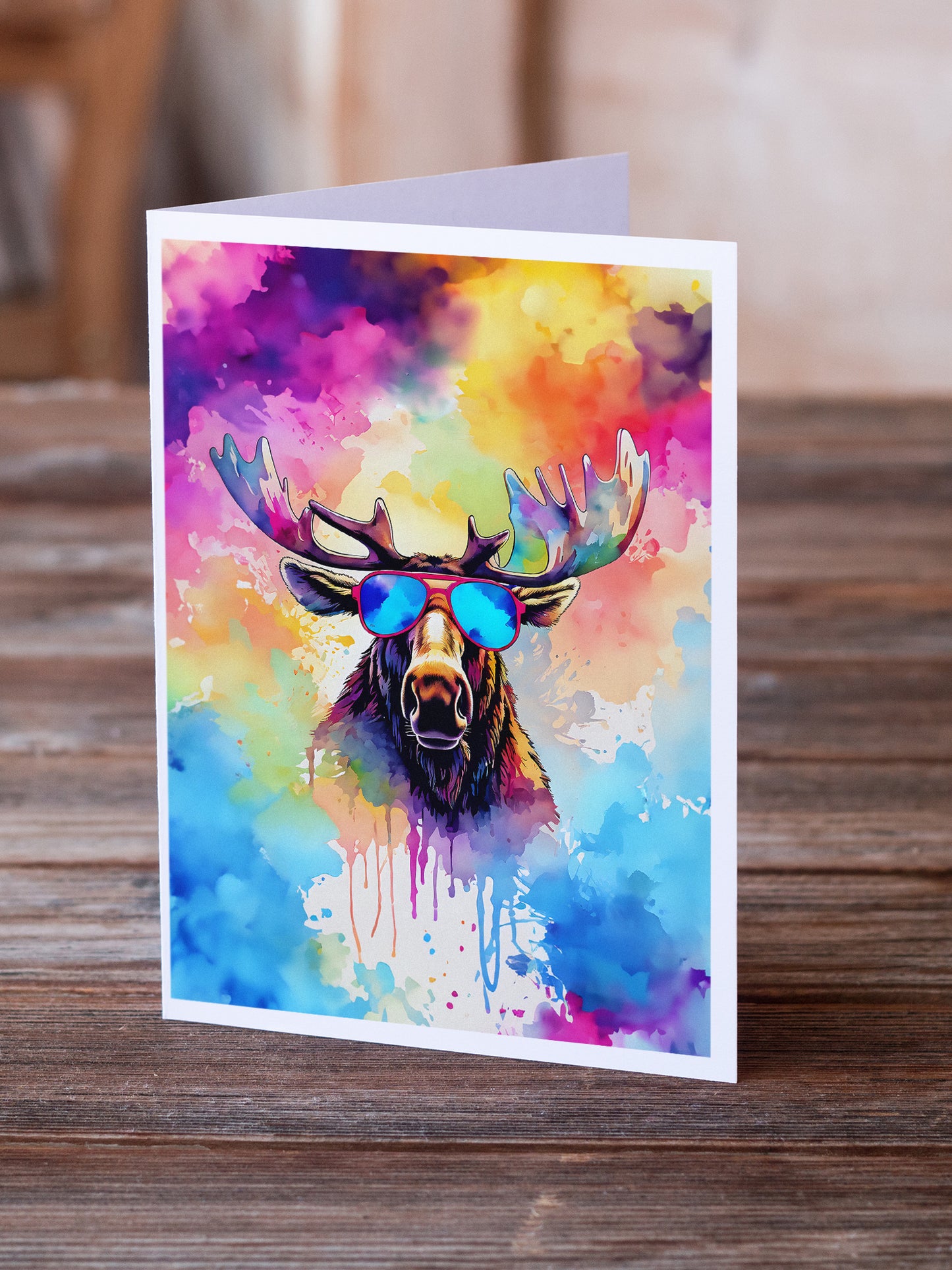 Hippie Animal Moose Greeting Cards Pack of 8