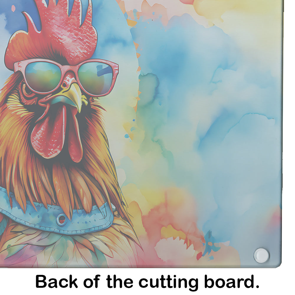 Hippie Animal Red Rooster Glass Cutting Board