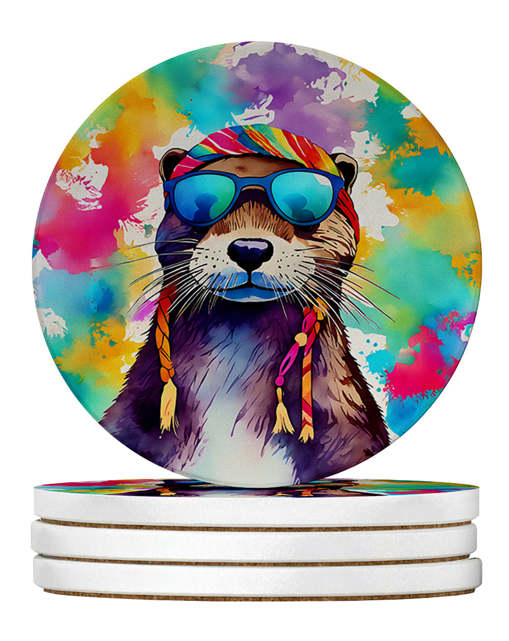 Buy this Hippie Animal Otter Large Sandstone Coasters Pack of 4