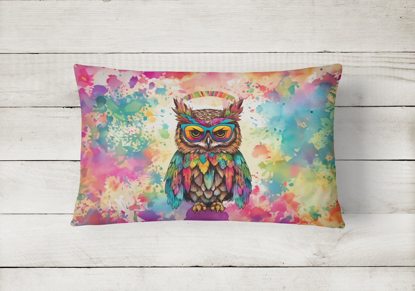 Hippie Animal Owl Throw Pillow