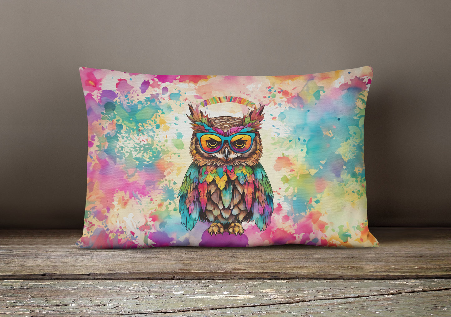 Hippie Animal Owl Throw Pillow