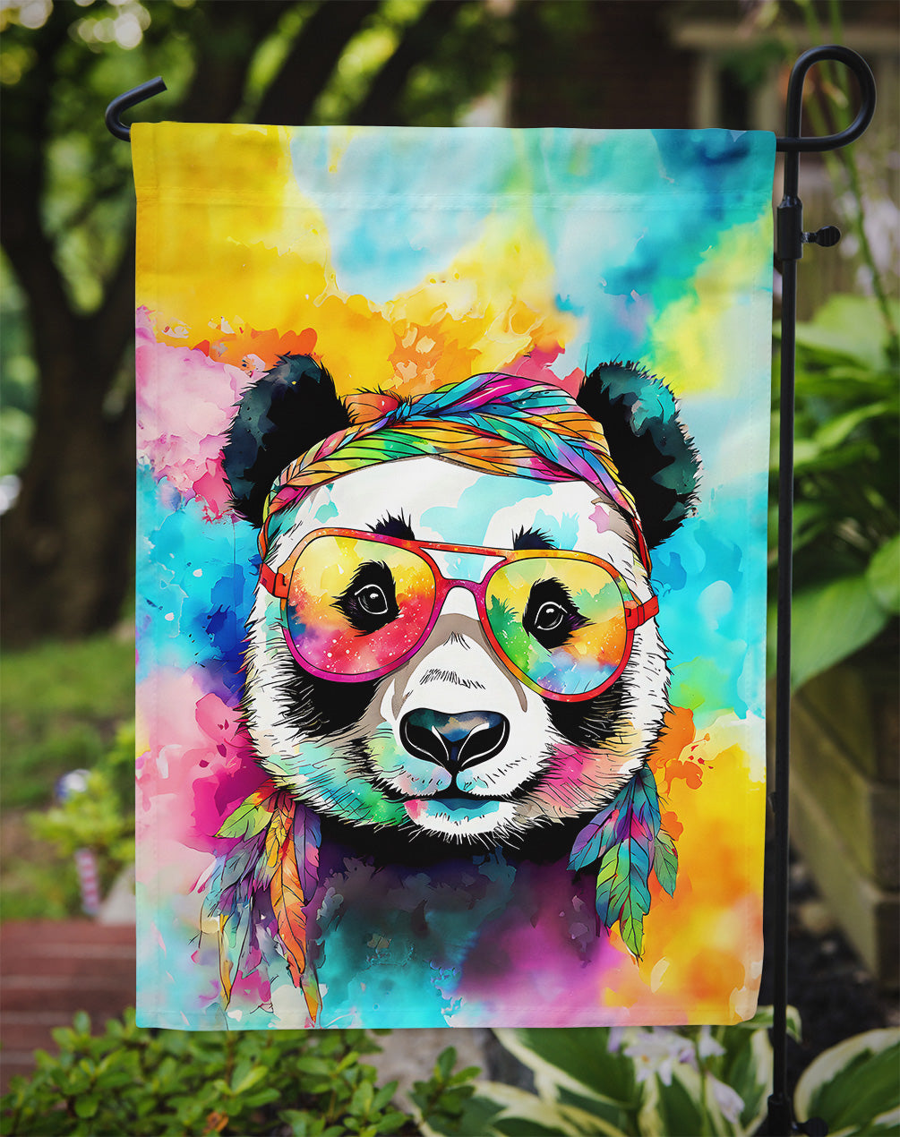 Hippie Animal Panda Garden Flag