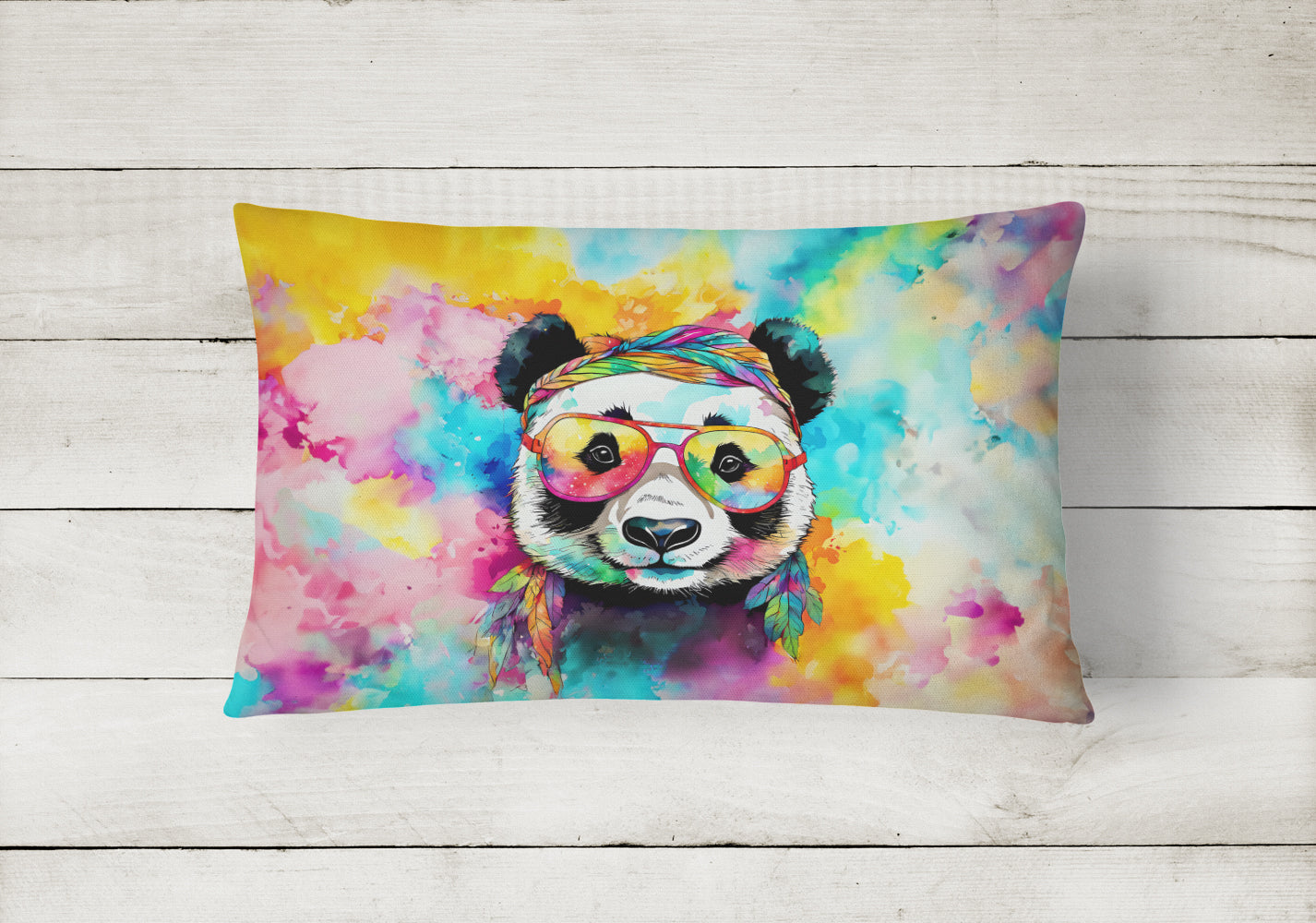 Hippie Animal Panda Throw Pillow