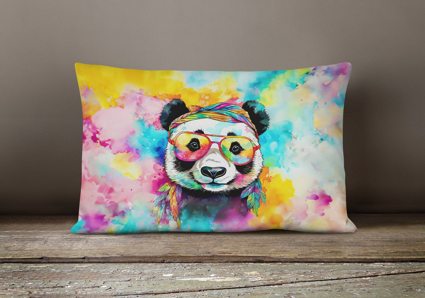 Hippie Animal Panda Throw Pillow