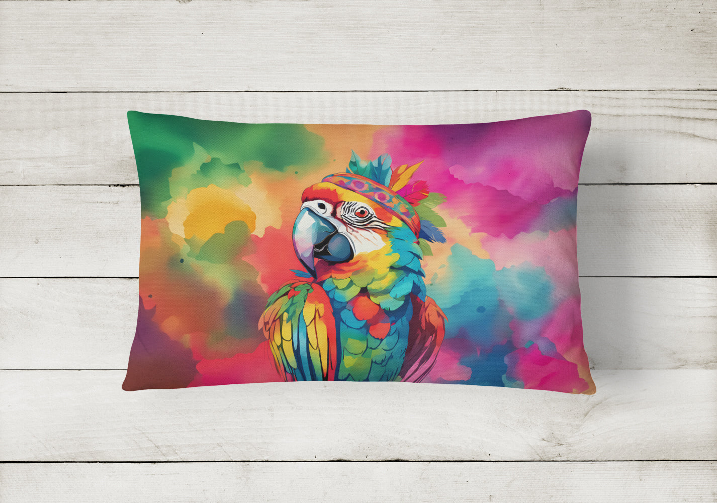 Hippie Animal Parrot Throw Pillow