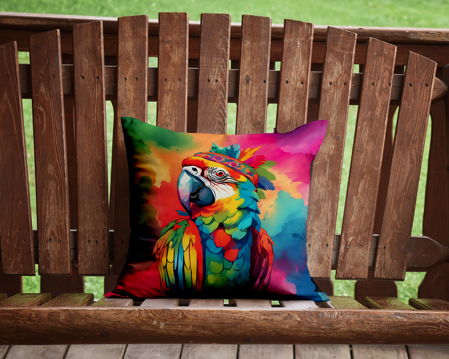 Hippie Animal Parrot Throw Pillow