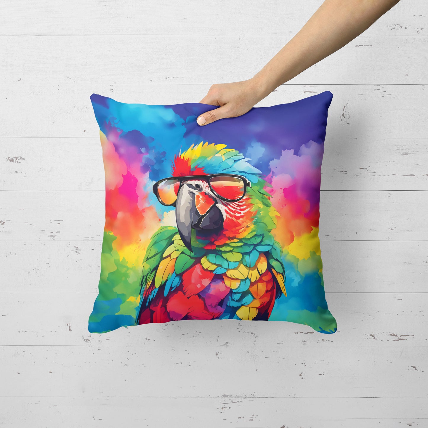 Hippie Animal Parrot Throw Pillow