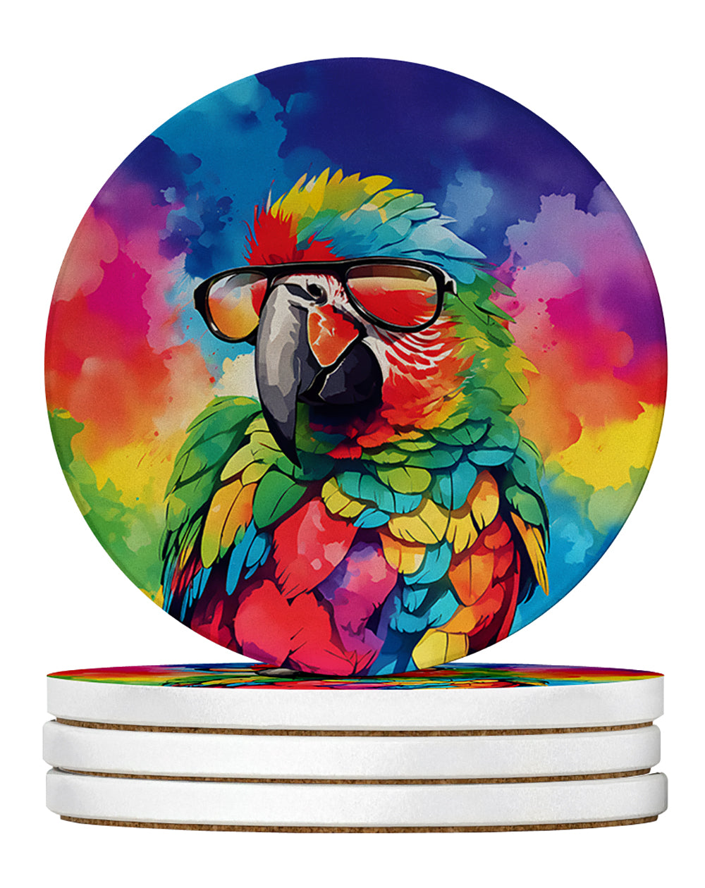 Buy this Hippie Animal Parrot Large Sandstone Coasters Pack of 4