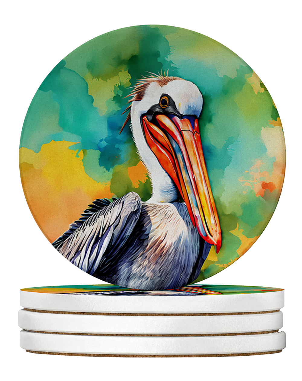 Buy this Hippie Animal Pelican Large Sandstone Coasters Pack of 4