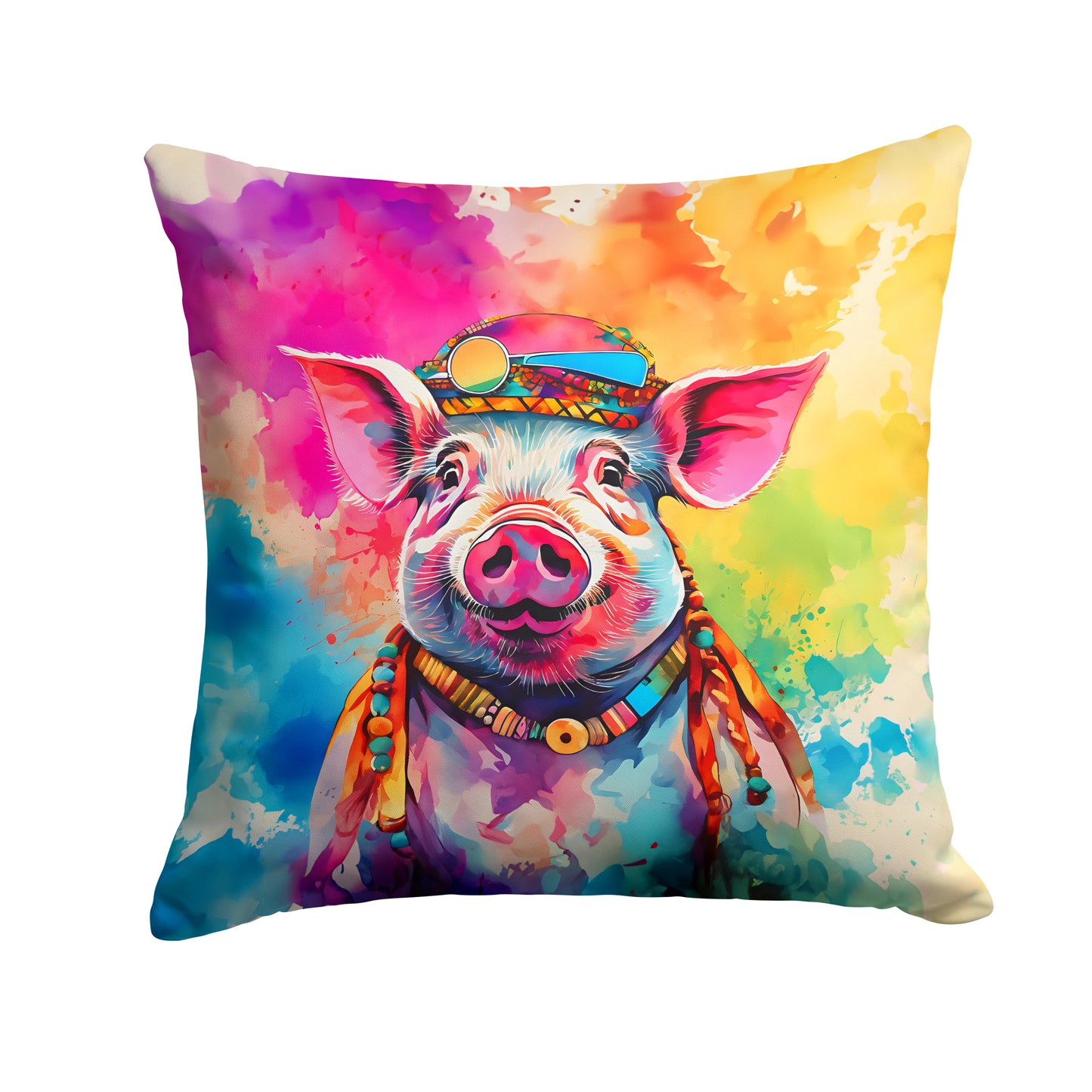 Buy this Hippie Animal Pig Throw Pillow