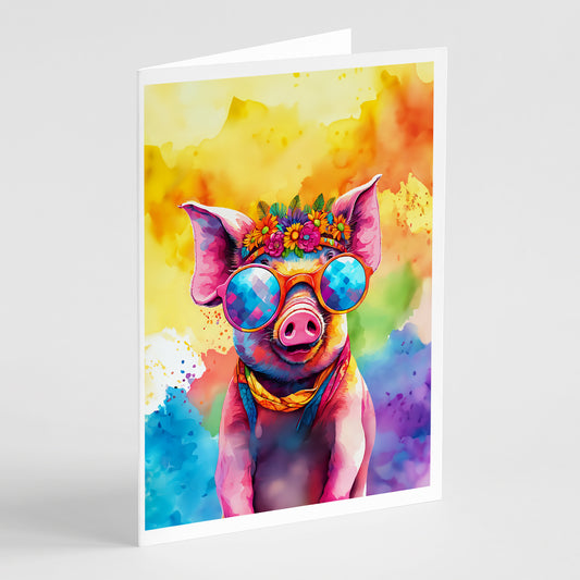 Buy this Hippie Animal Pig Greeting Cards Pack of 8