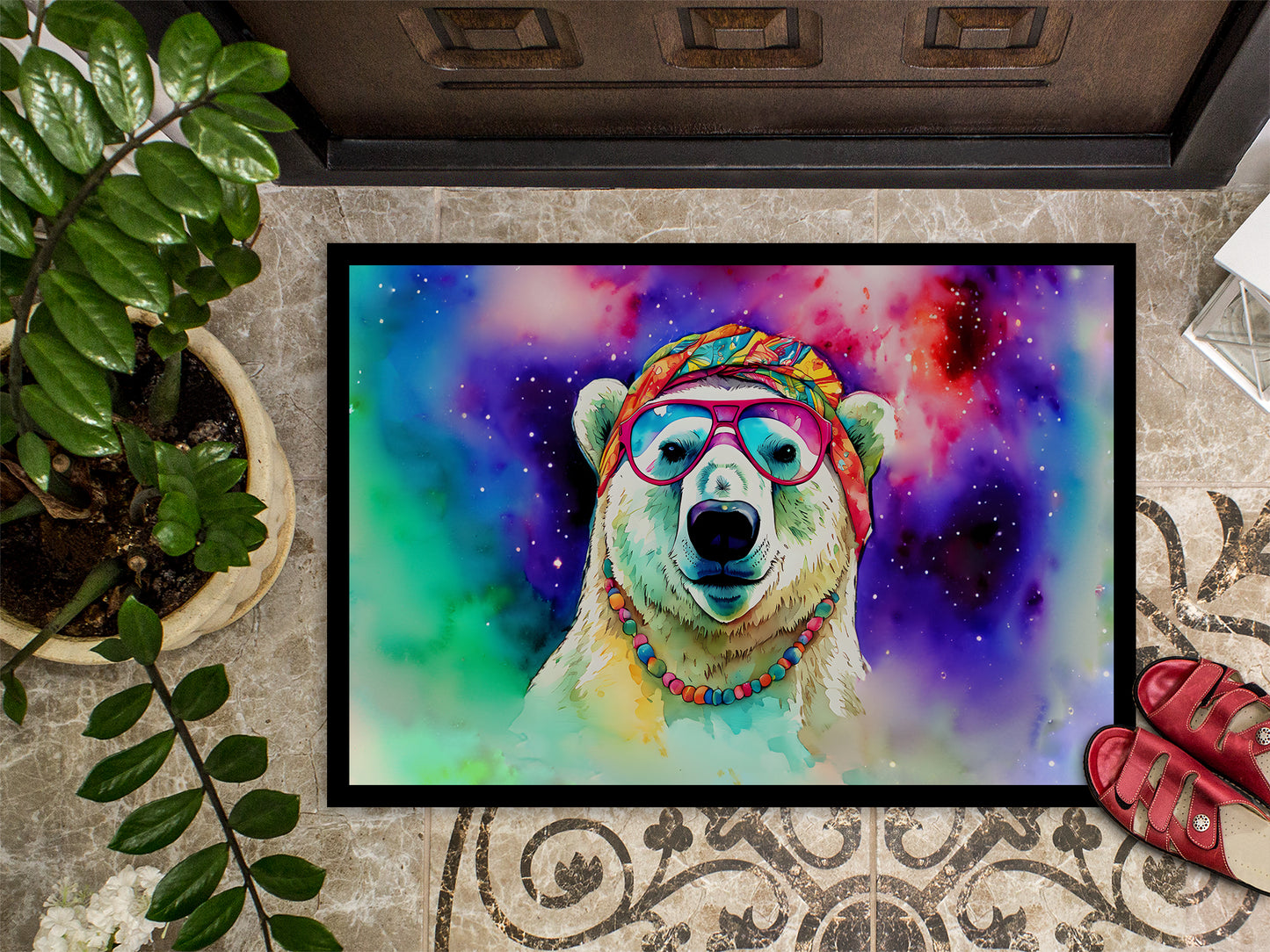 Hippie Animal Polar Bear Doormat