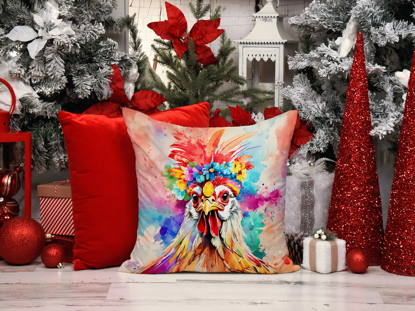 Hippie Animal Polish Poland Rooster Throw Pillow