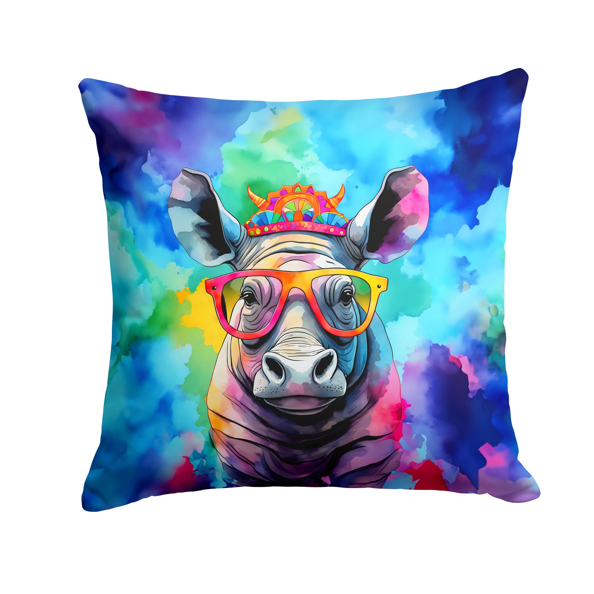 Buy this Hippie Animal Rhinoceros Throw Pillow