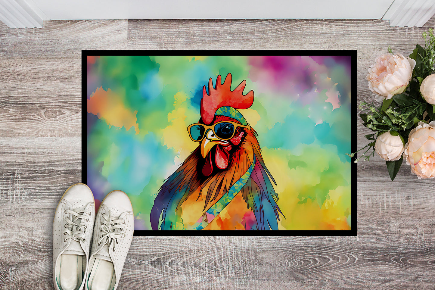 Hippie Animal Rooster Doormat