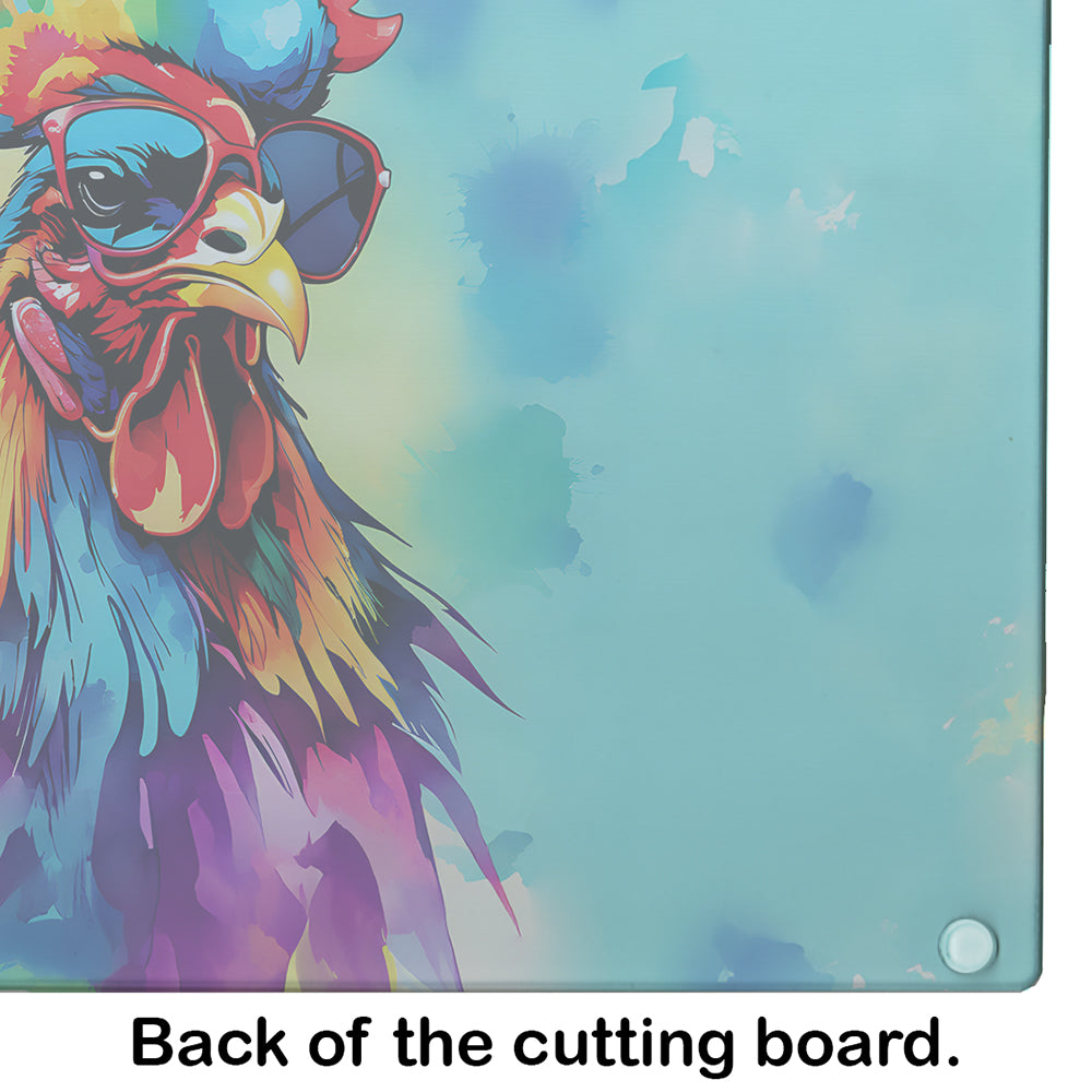 Hippie Animal Rooster Glass Cutting Board