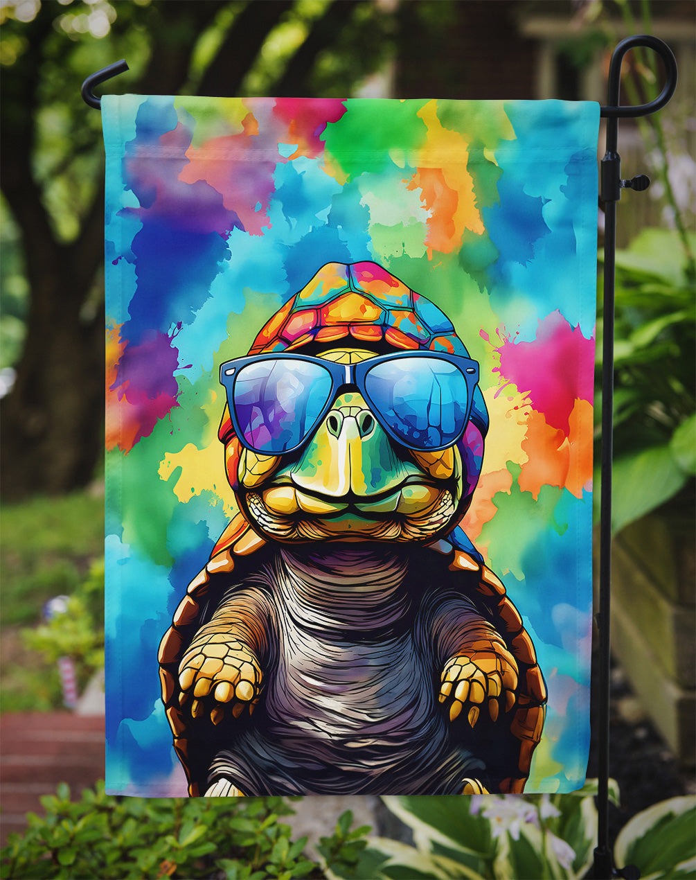 Hippie Animal Tortoise Turtle Garden Flag