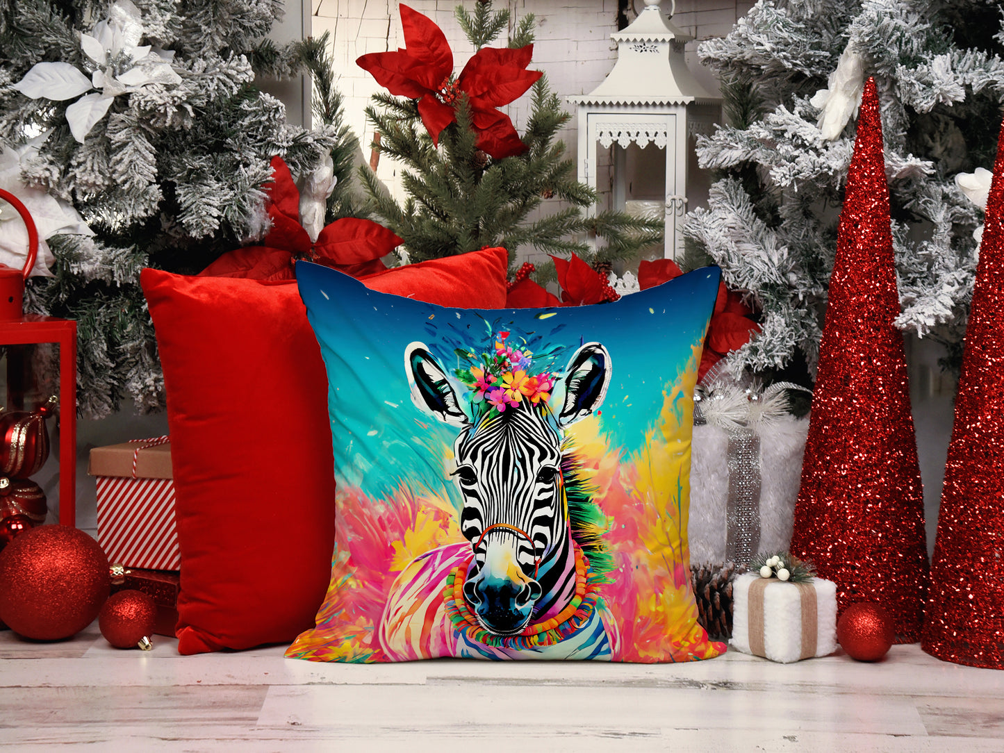 Hippie Animal Zebra Throw Pillow