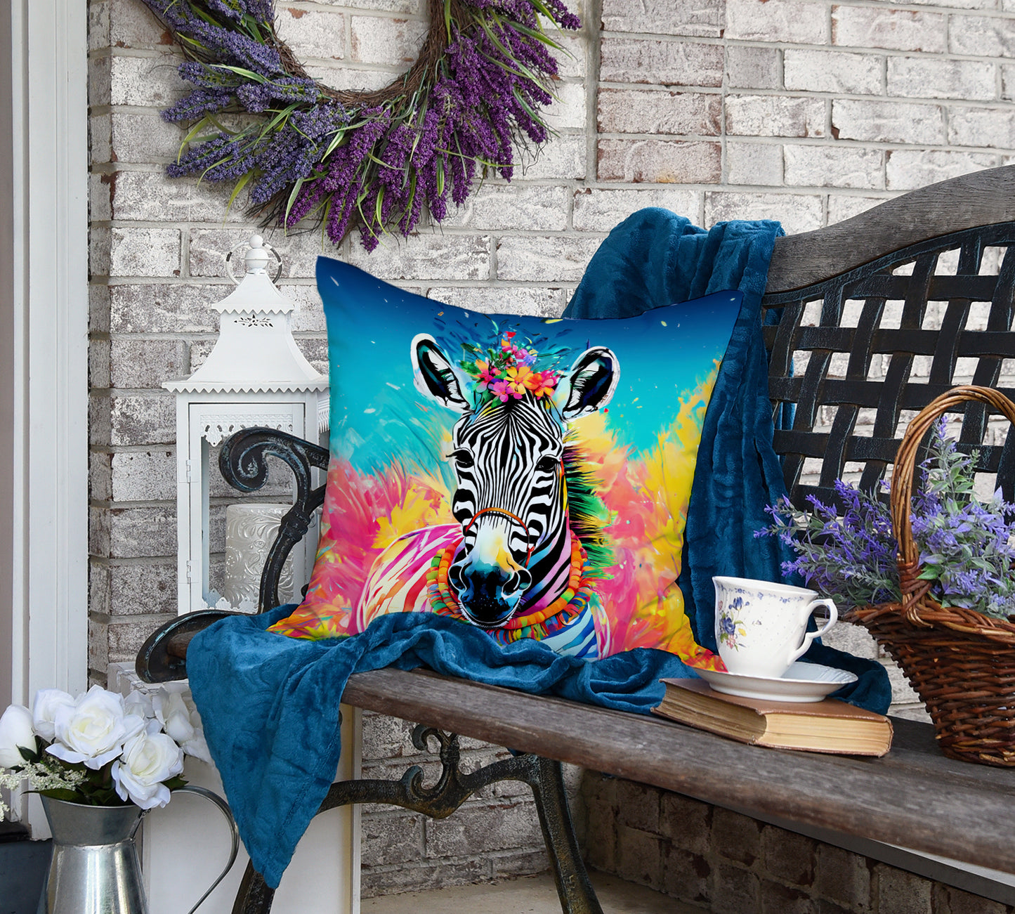 Hippie Animal Zebra Throw Pillow