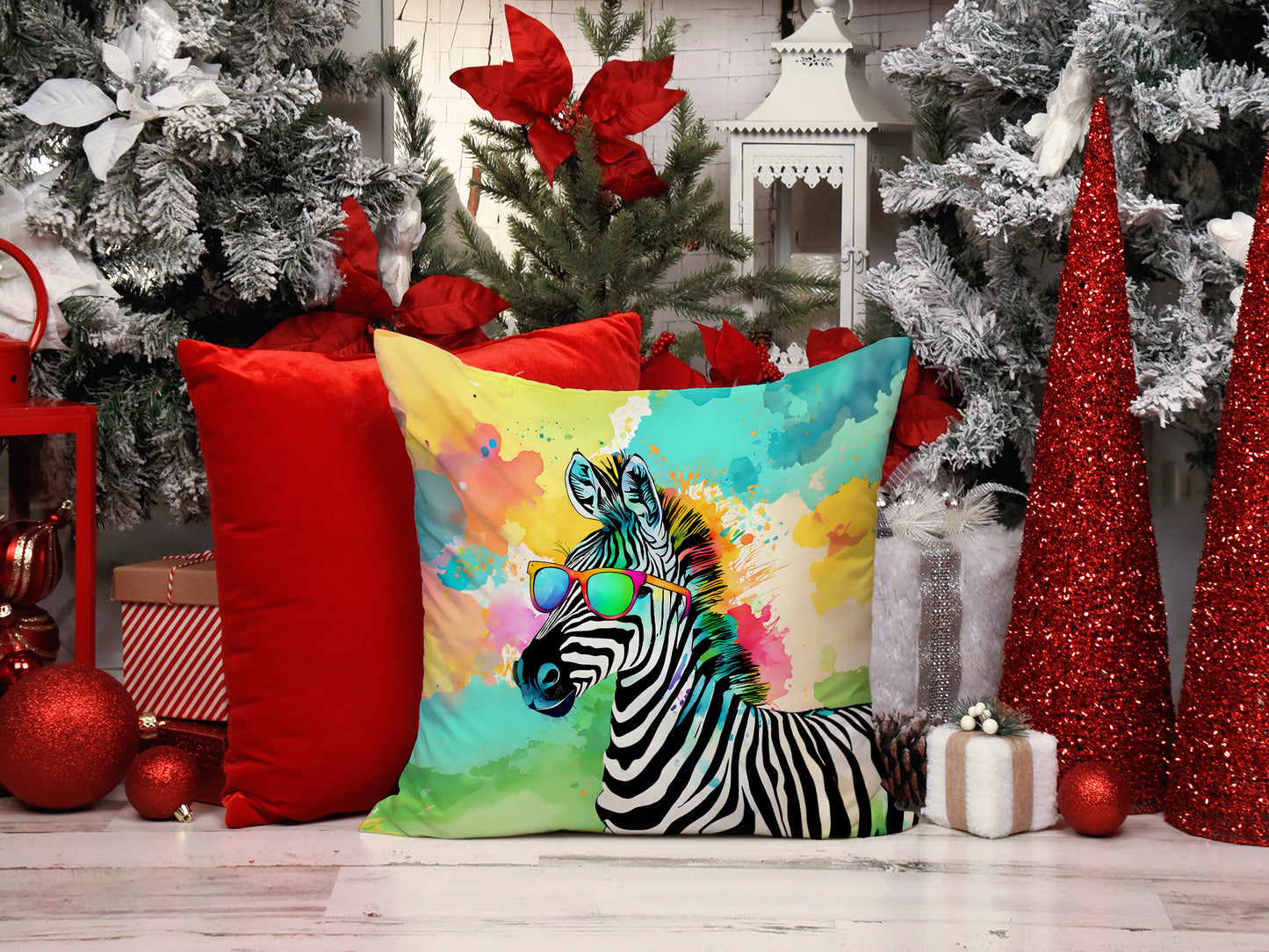 Hippie Animal Zebra Throw Pillow