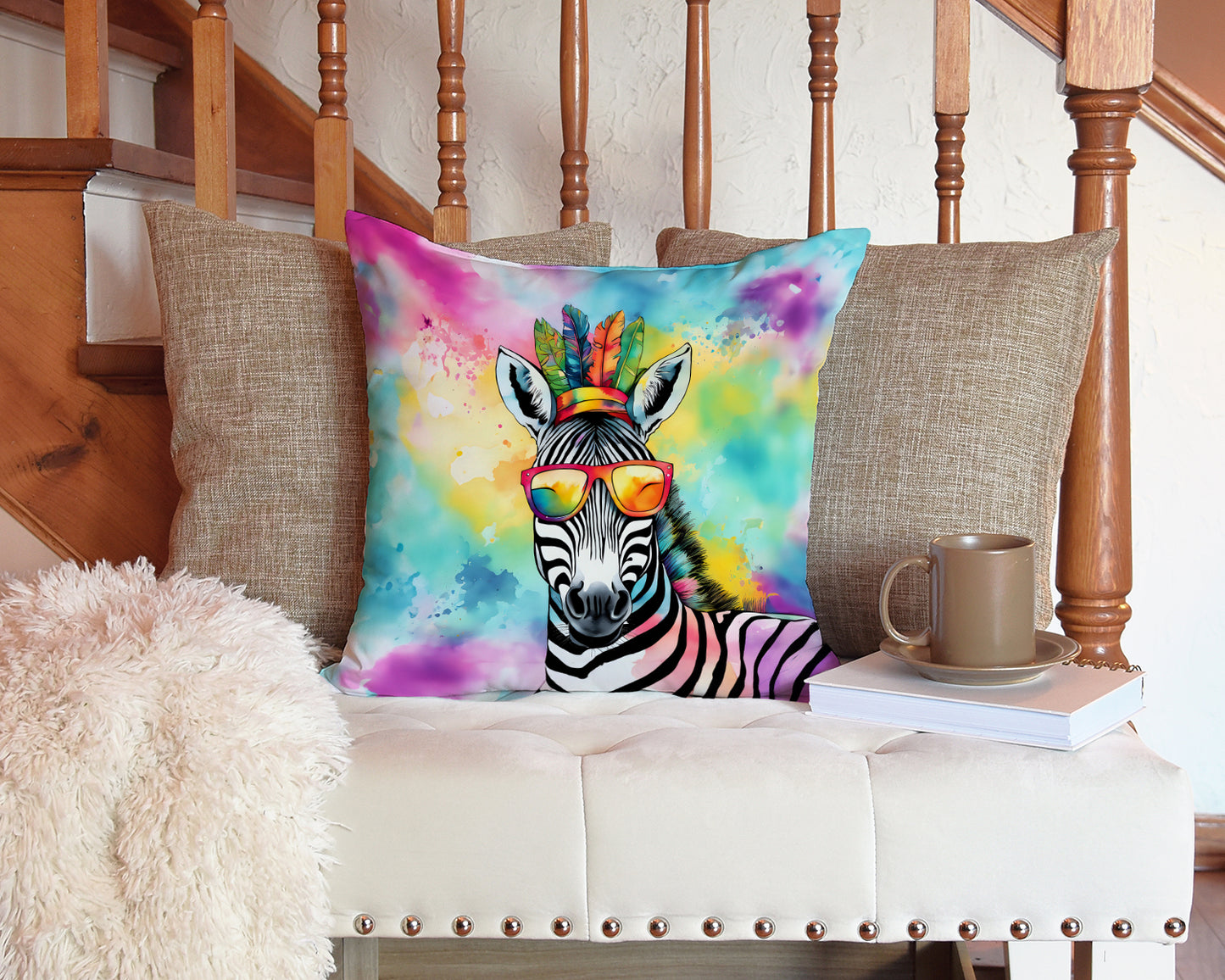 Hippie Animal Zebra Throw Pillow