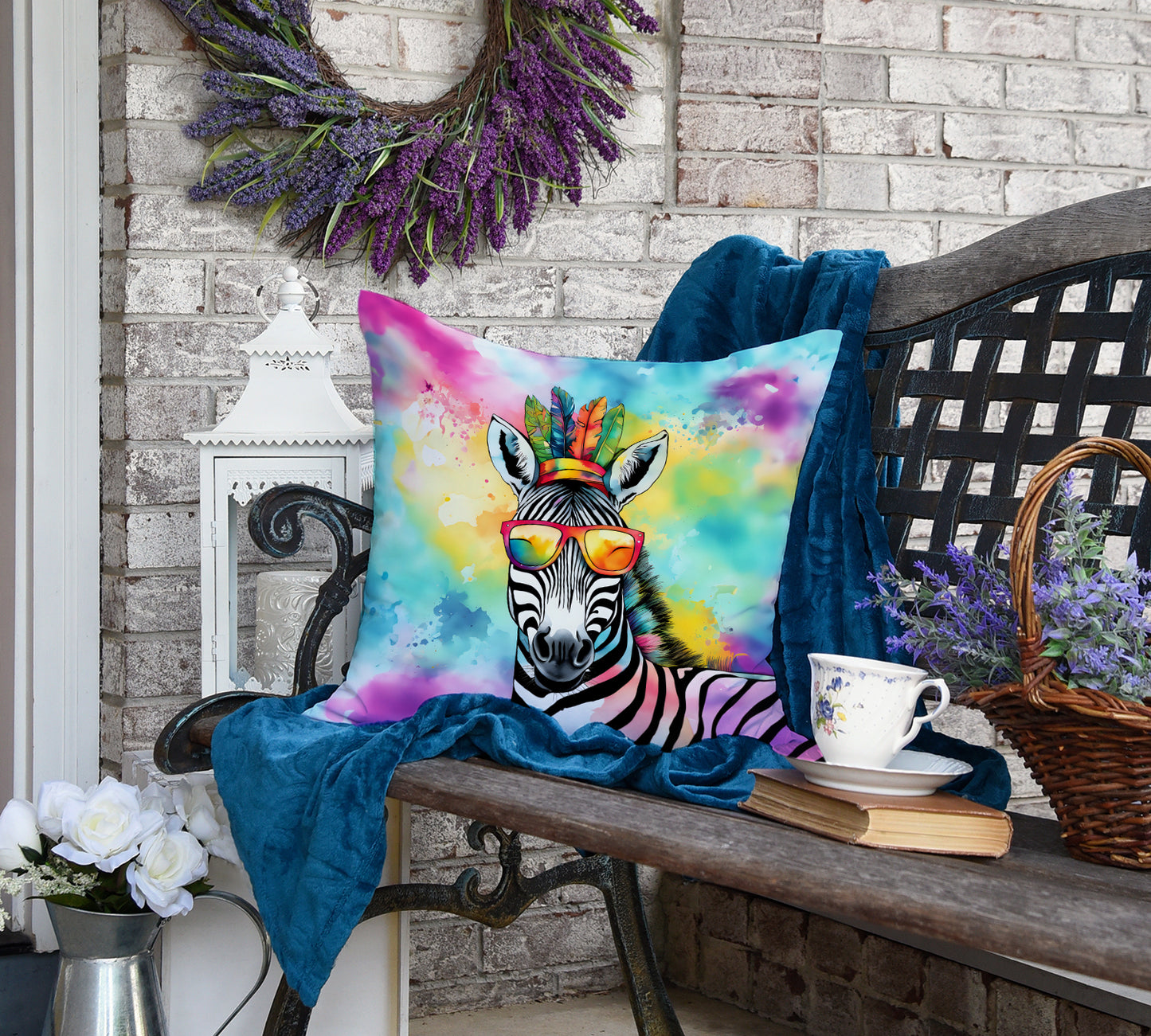 Hippie Animal Zebra Throw Pillow