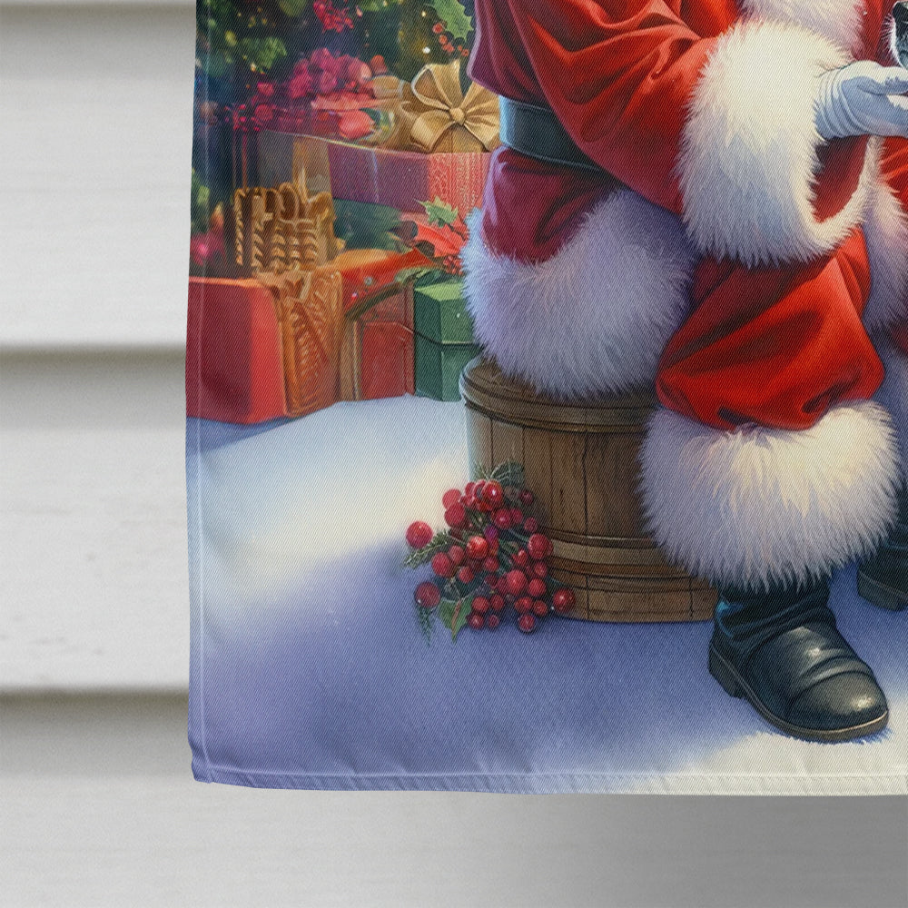 Akita and Santa Claus House Flag