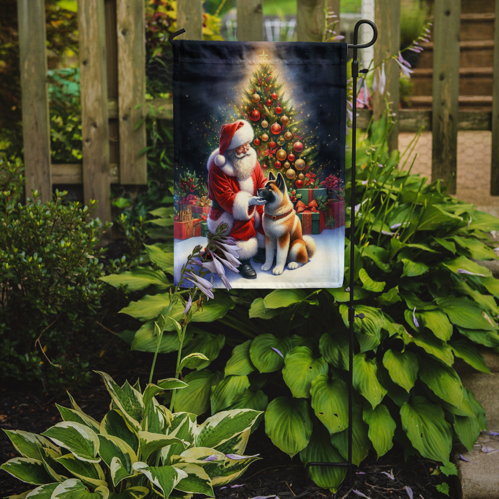 Akita and Santa Claus Garden Flag