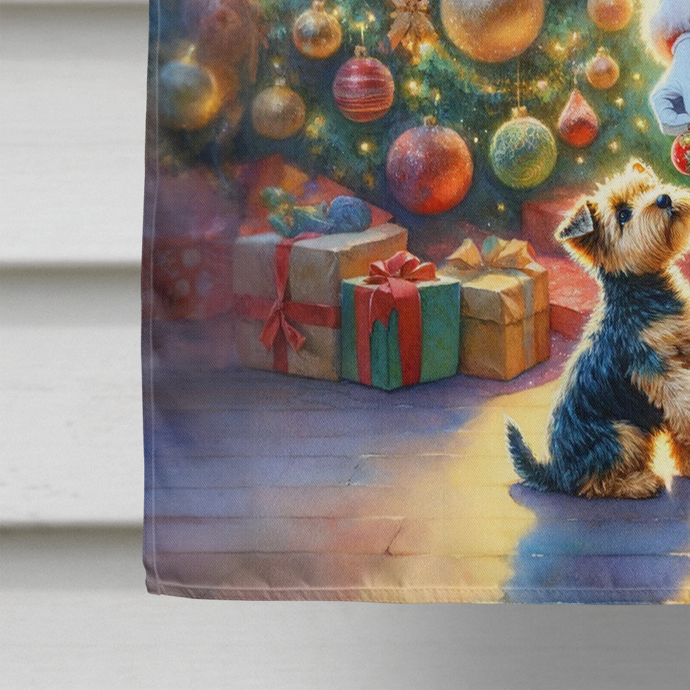 Australian Terrier and Santa Claus House Flag