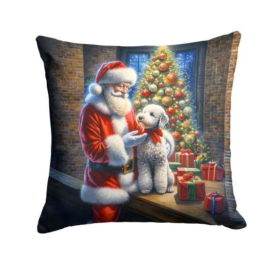 Buy this Bedlington Terrier and Santa Claus Throw Pillow