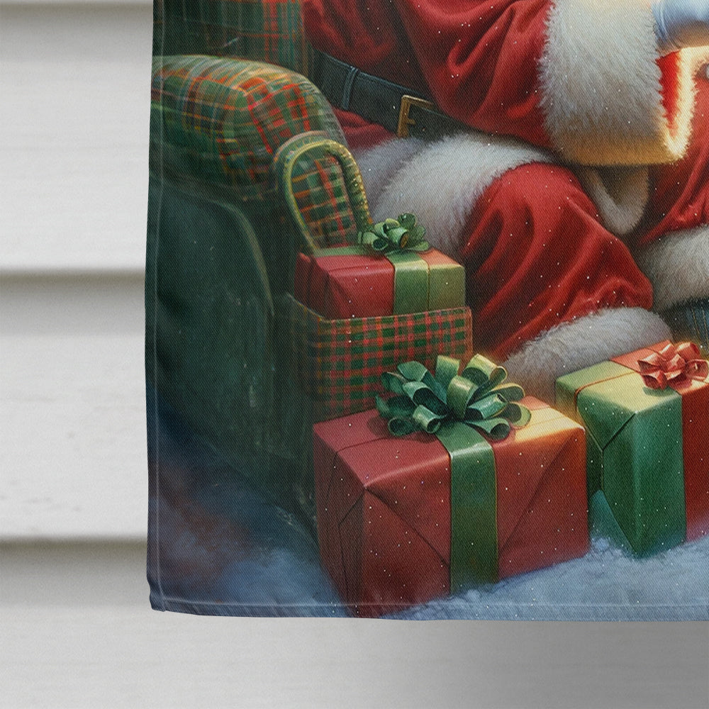 Bernese Mountain Dog and Santa Claus House Flag