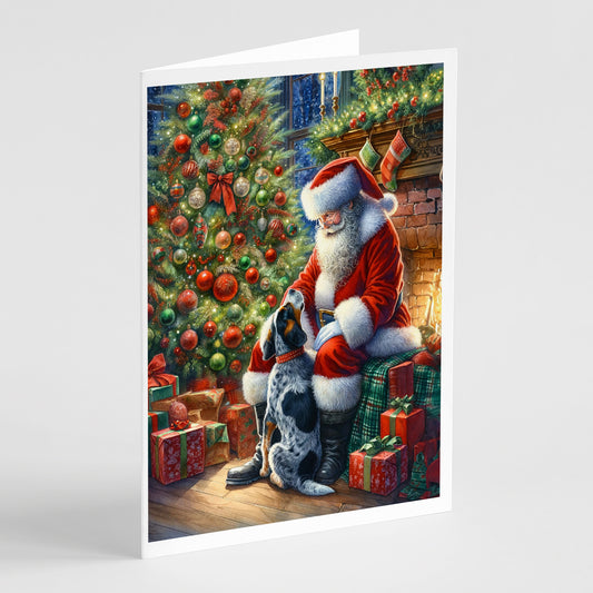 Buy this Bluetick Hound and Santa Claus Greeting Cards Pack of 8
