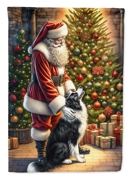 Buy this Border Collie and Santa Claus Garden Flag