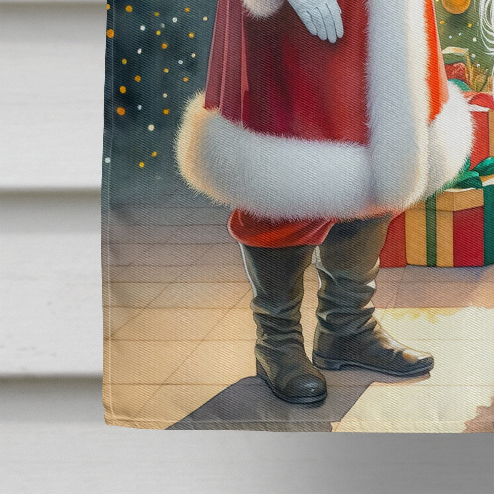 Borzoi and Santa Claus House Flag