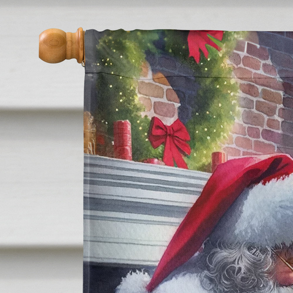 Boston Terrier and Santa Claus House Flag