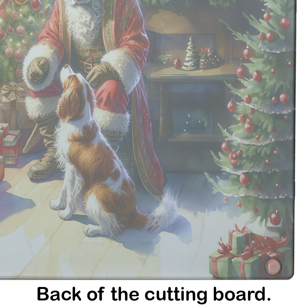 Brittany and Santa Claus Glass Cutting Board