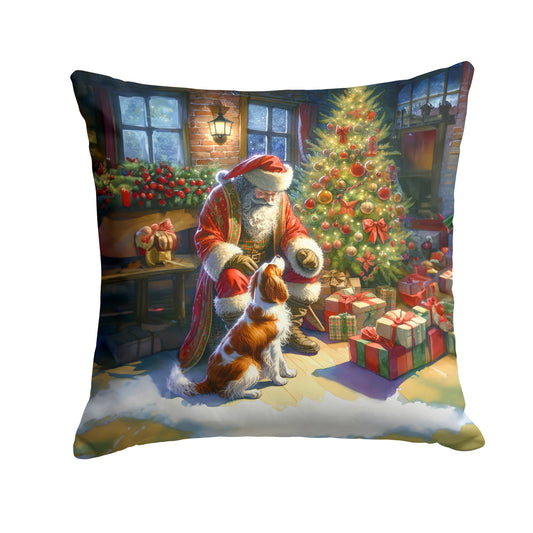 Buy this Brittany and Santa Claus Throw Pillow