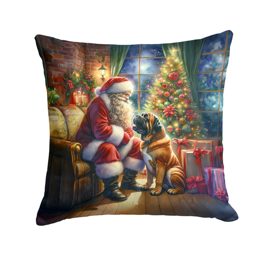 Buy this Bullmastiff and Santa Claus Throw Pillow