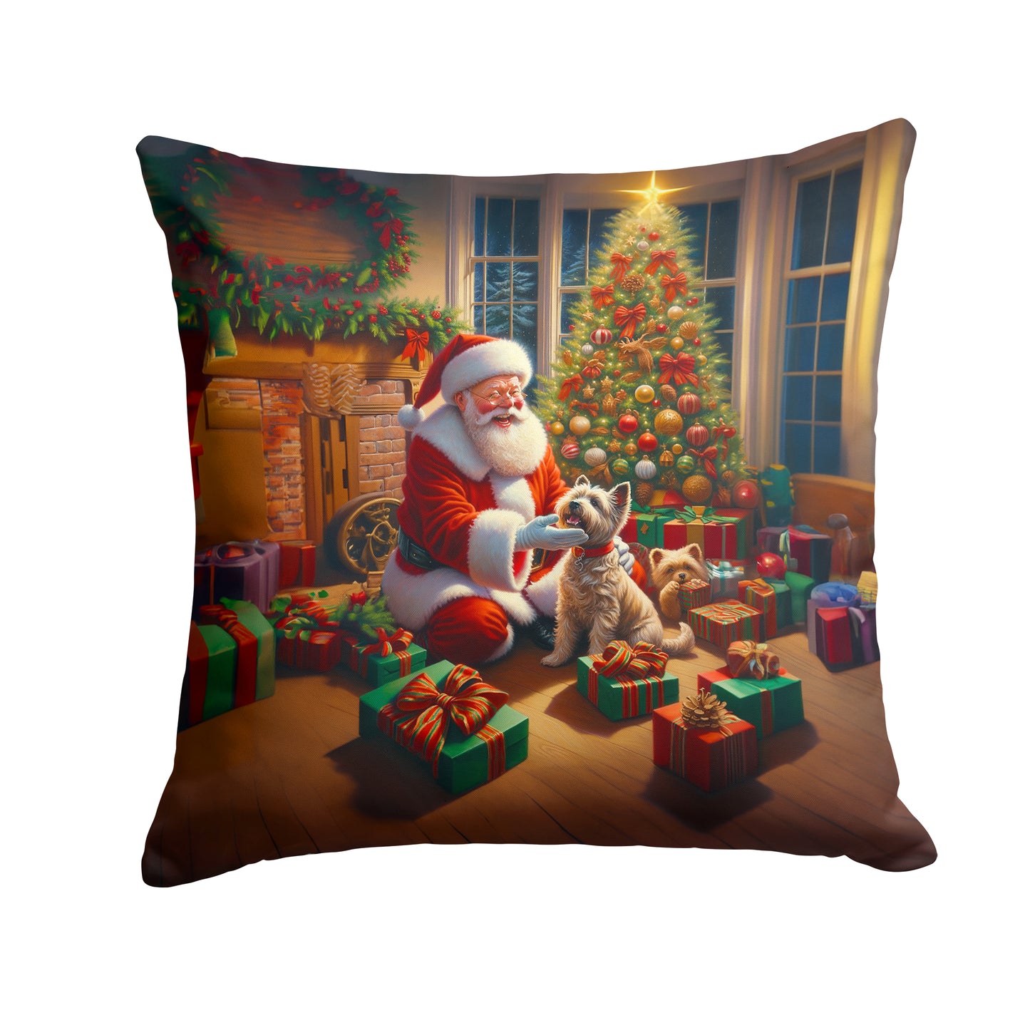 Buy this Cairn Terrier and Santa Claus Throw Pillow