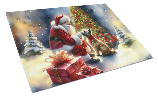 Buy this Cairn Terrier and Santa Claus Glass Cutting Board