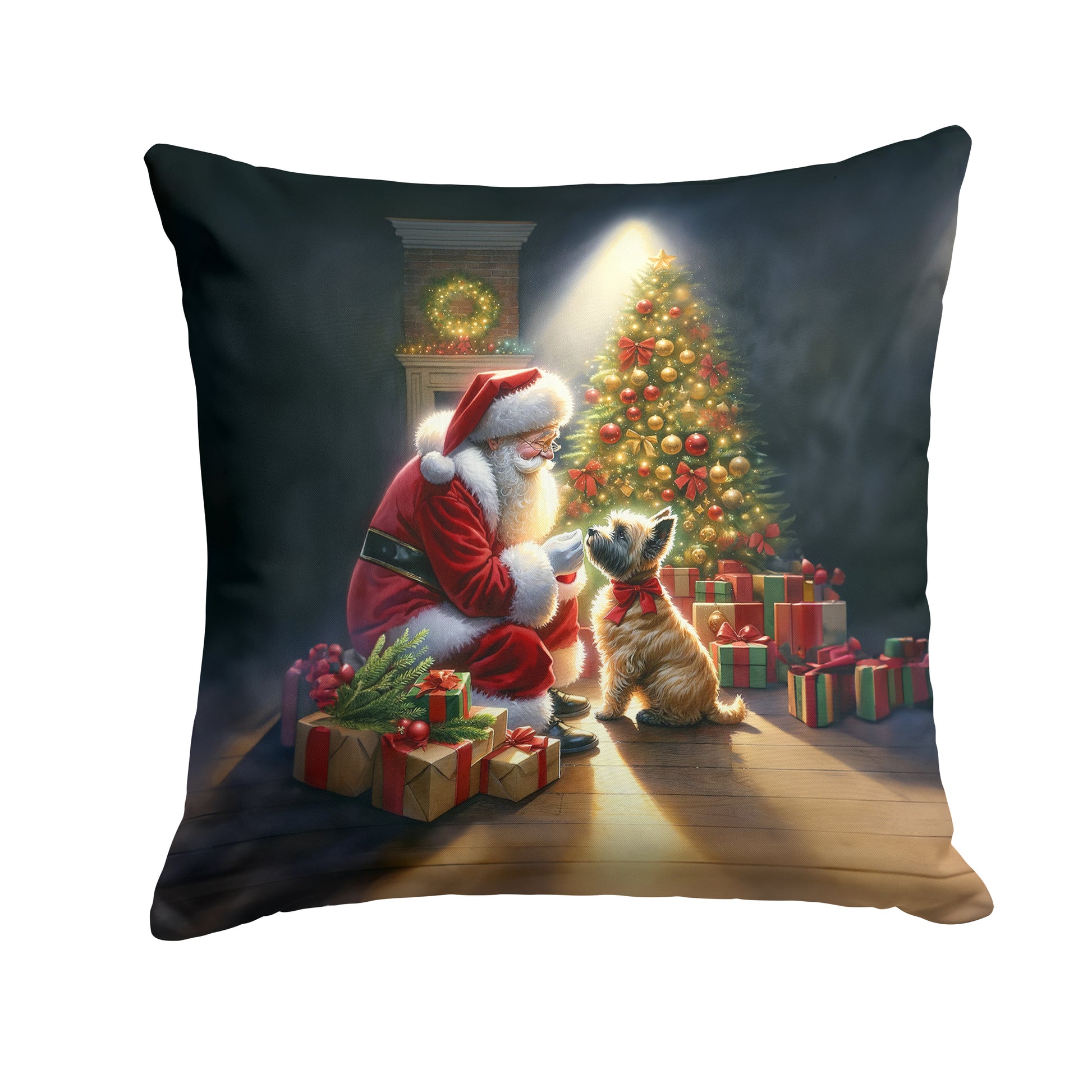 Buy this Cairn Terrier and Santa Claus Throw Pillow