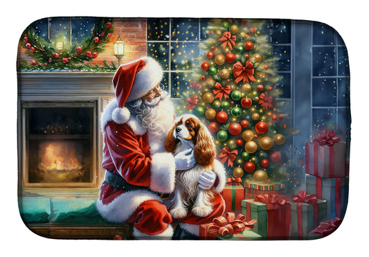 Buy this Cavalier Spaniel and Santa Claus Dish Drying Mat