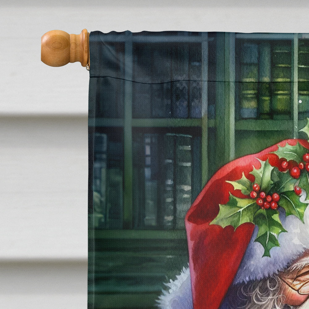 Cavalier Spaniel and Santa Claus House Flag